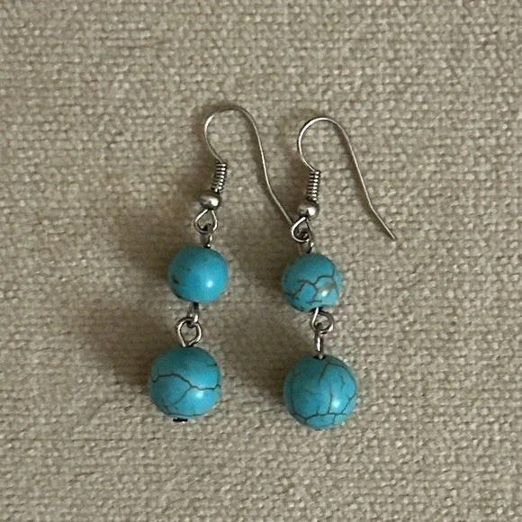 Turquoise Drop Earrings - Picture 3 of 3